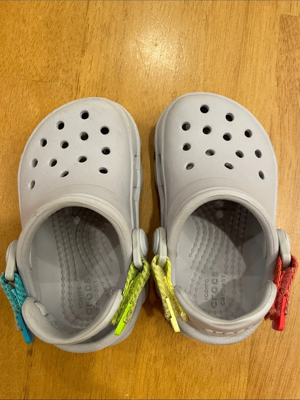 CROCS All Terrain Clogs C5 Grey Toddler Baby Shoes Adjustable Heel Straps